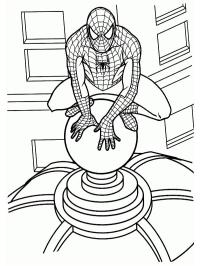 Spiderman escala un edificio