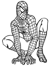 Spiderman agachado
