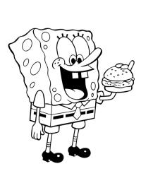 Bob Esponja come hamburguesa