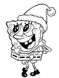 Bob Esponja con gorro de Papá Noel