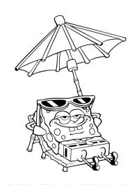 Bob Esponja en la playa