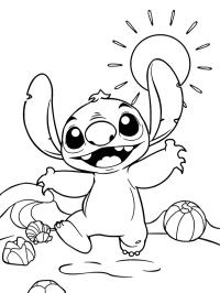 Stitch en la playa