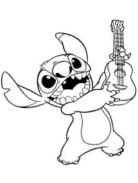 Stitch toca la guitarra