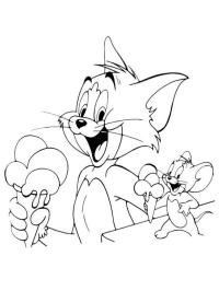 Tom y Jerry comen helado