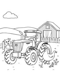 Tractor con animales