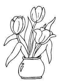 Tulipanes en florero