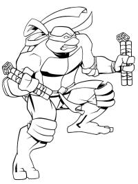 Michelangelo peleando