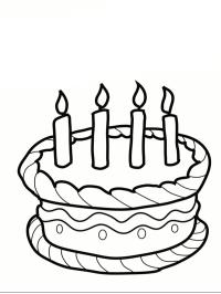 Tarta de cumpleaños con 4 velas