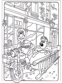 Wallace y Gromit en moto