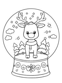 Bola de nieve de invierno con reno