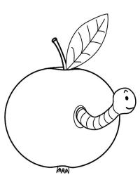 Gusano en una manzana