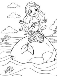 Sirena sobre una roca