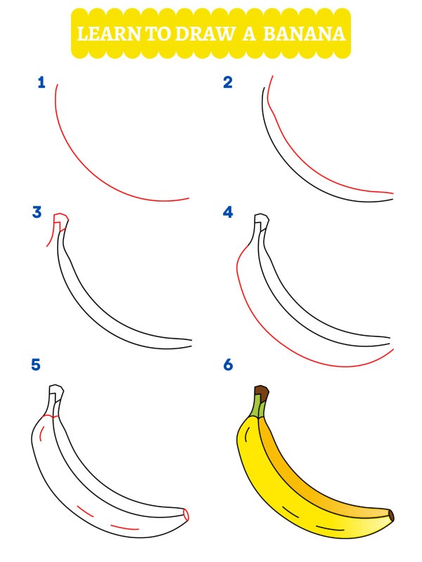 Cómo dibujar un plátano
