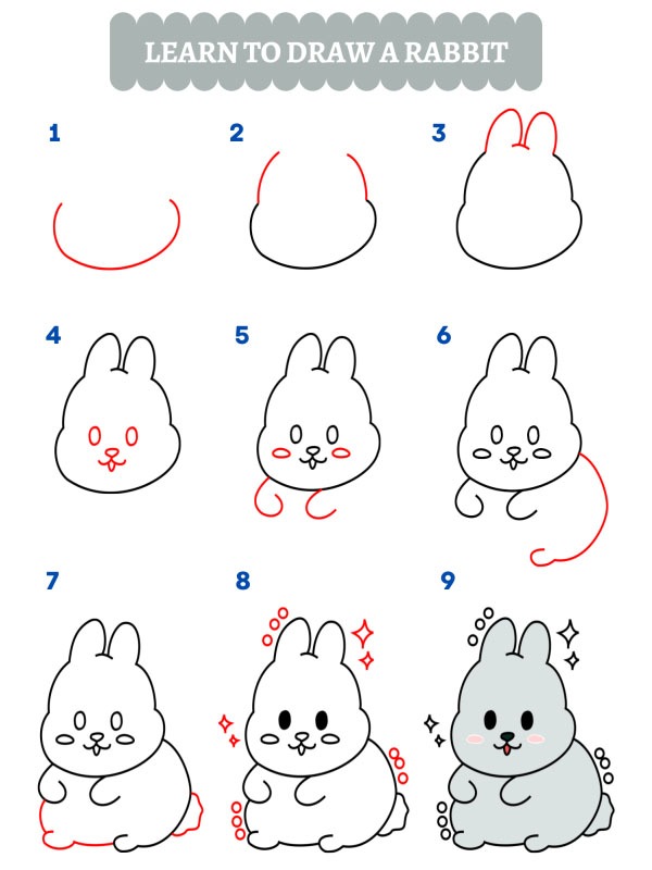 Como dibujar un adorable conejo