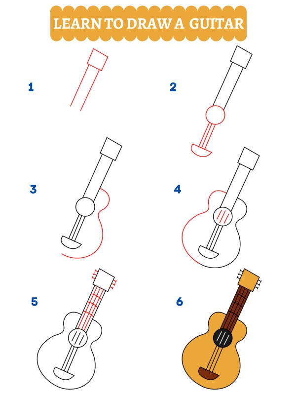 Cómo dibujar una guitarra