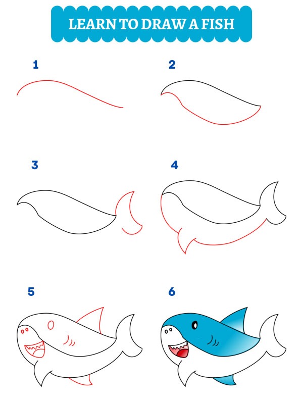 Como dibujar un tiburon