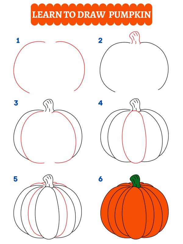 Cómo dibujar una calabaza
