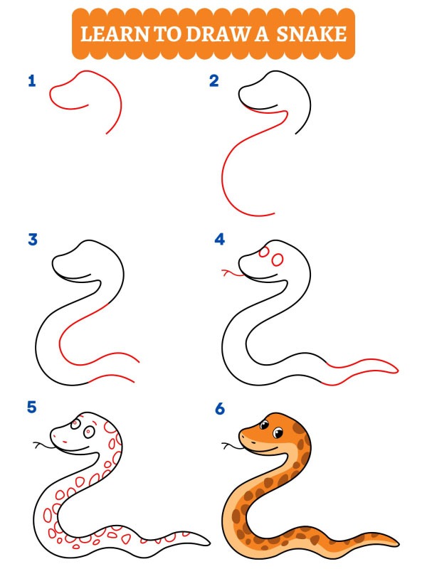 Cómo dibujar una serpiente