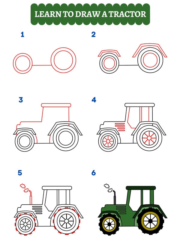 Cómo dibujar un tractor