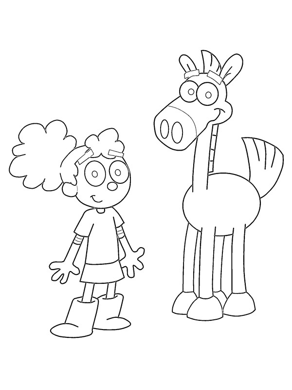 Dibujo de Annie y Pony para Colorear