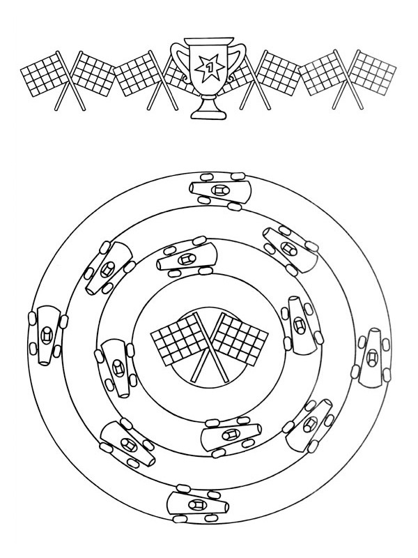 Dibujo de Auto mandala para Colorear Dibujo de Auto mandala para Colorear