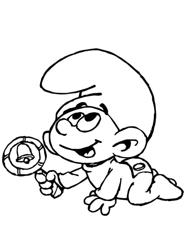 Dibujo de Bebé Pitufo para Colorear Dibujo de Bebé Pitufo para Colorear