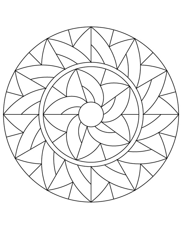Dibujo de Mandala de flores para Colorear Dibujo de Mandala de flores para Colorear