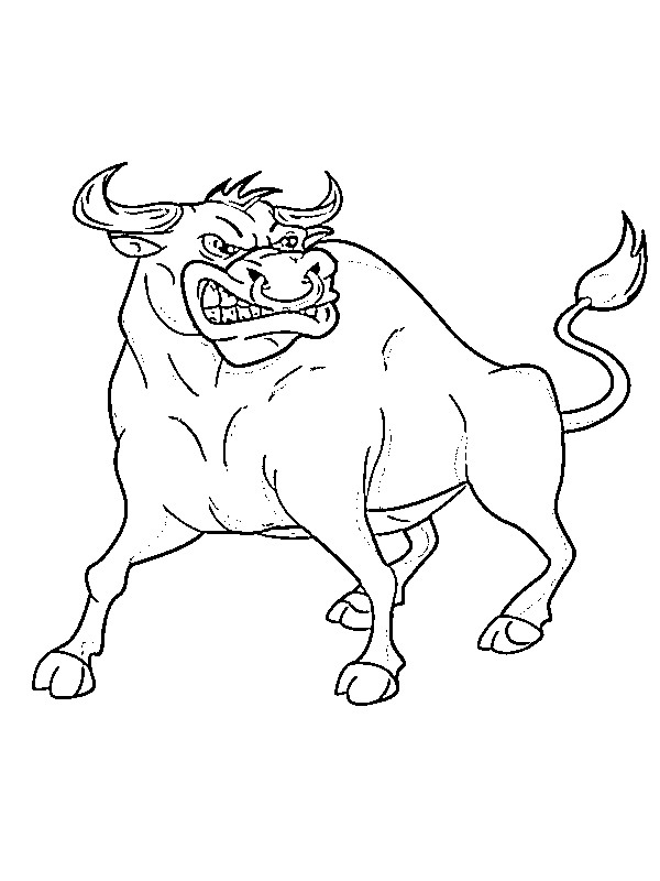 Dibujo de Toro enfurecido para Colorear Dibujo de Toro enfurecido para Colorear