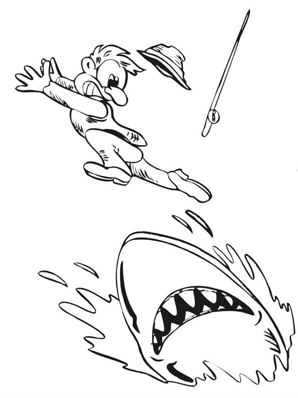 Dibujo de tiburón peligroso para Colorear