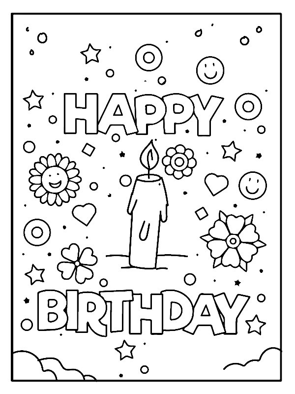 Dibujo de Happy Birthday para Colorear Dibujo de Happy Birthday para Colorear