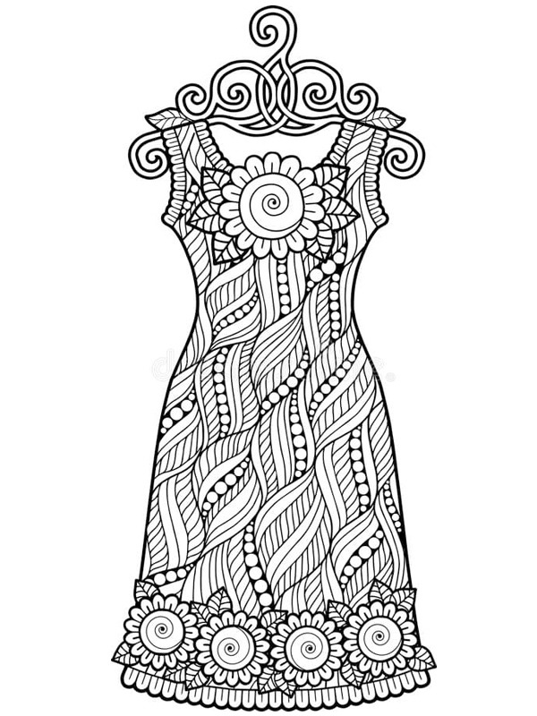 Dibujo de Un Vestido para Colorear