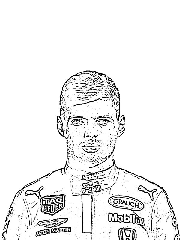 Dibujo de Max Verstappen para Colorear Dibujo de Max Verstappen para Colorear