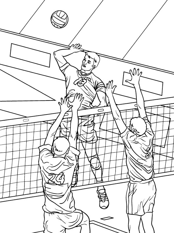 Dibujo de Jugando al voleibol para Colorear Dibujo de Jugando al voleibol para Colorear