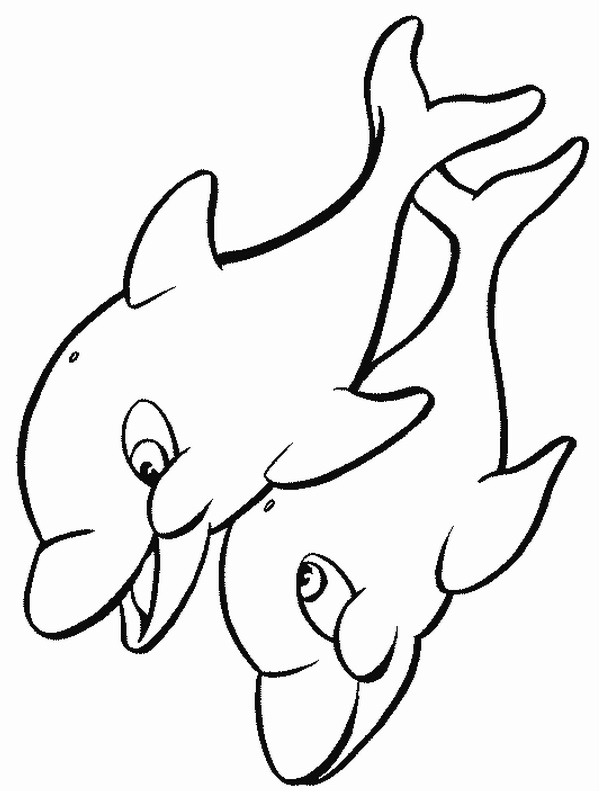 Dibujo de Dos delfines para Colorear