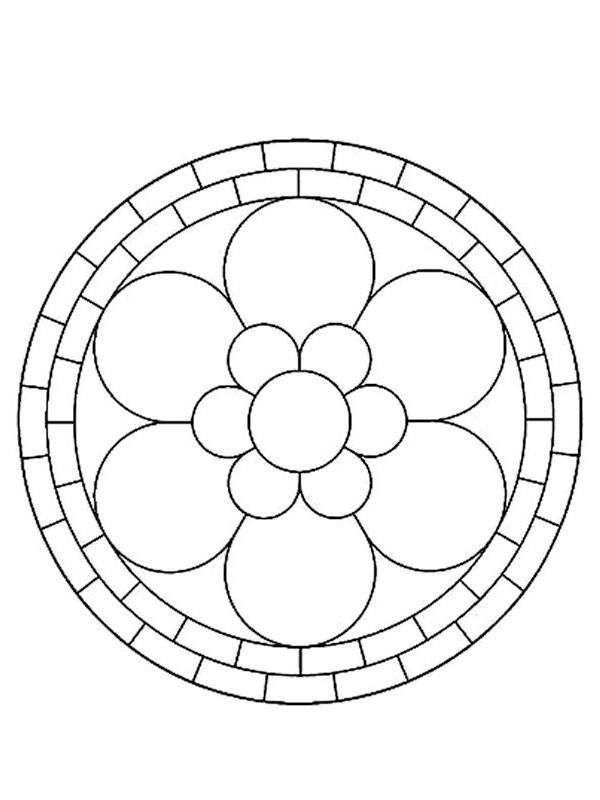 Dibujo de Mandala Sencilla para Colorear Dibujo de Mandala Sencilla para Colorear