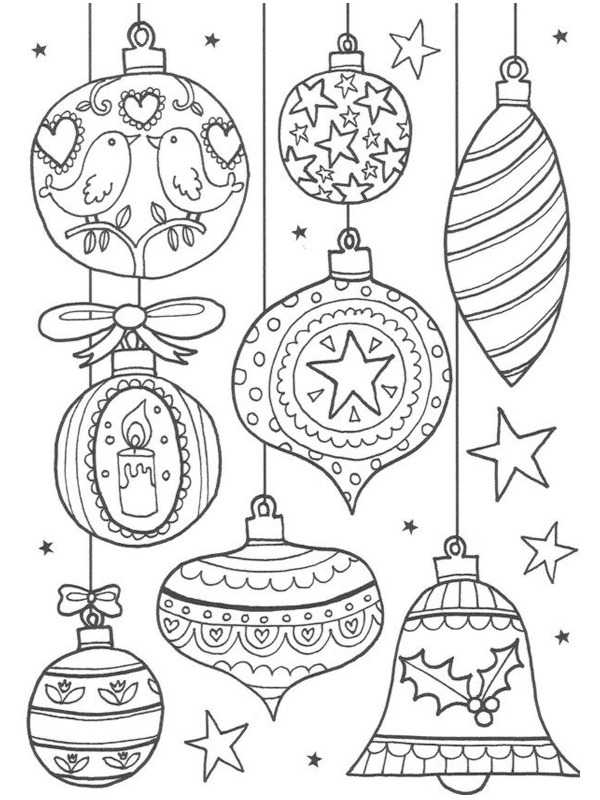 Dibujo de bolas de navidad para Colorear