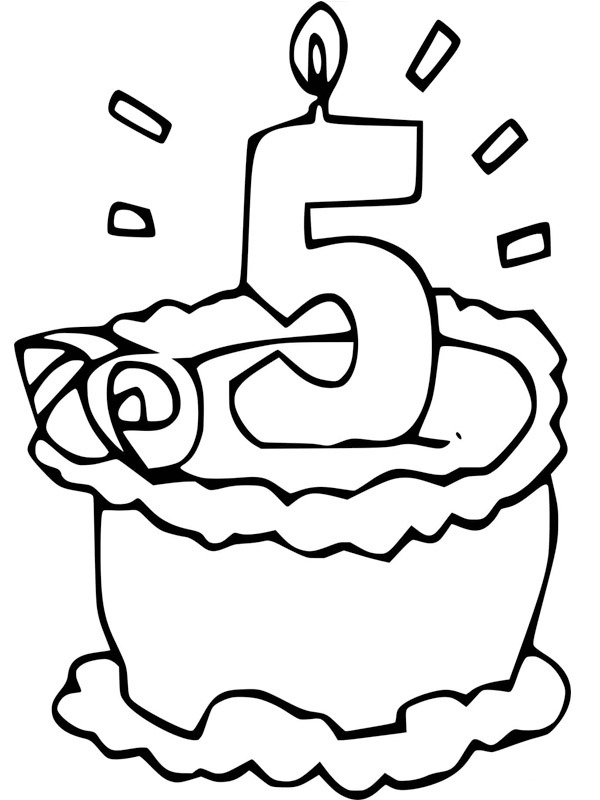 Dibujo de 5º Cumpleaños para Colorear