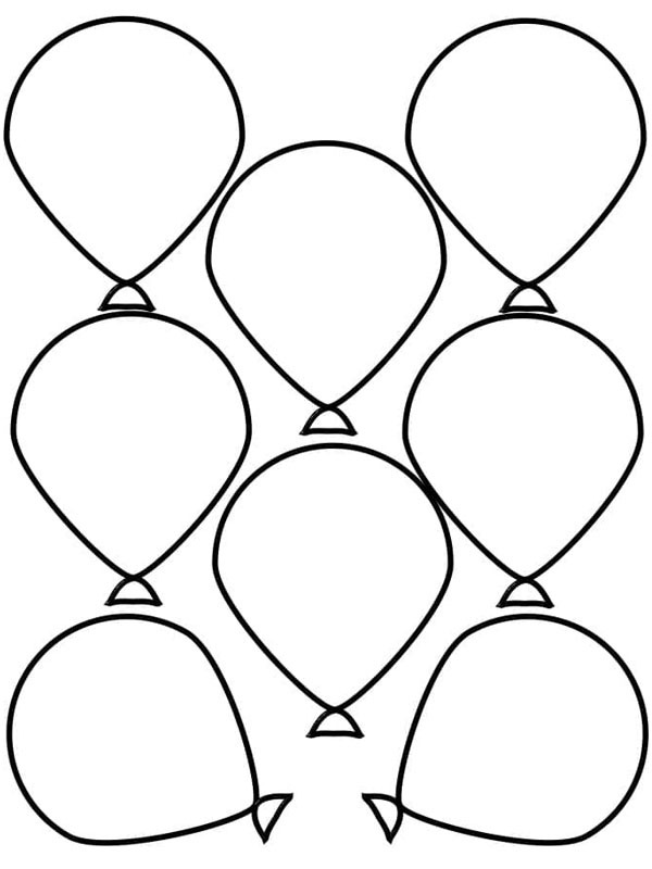 Dibujo de 8 globos para Colorear