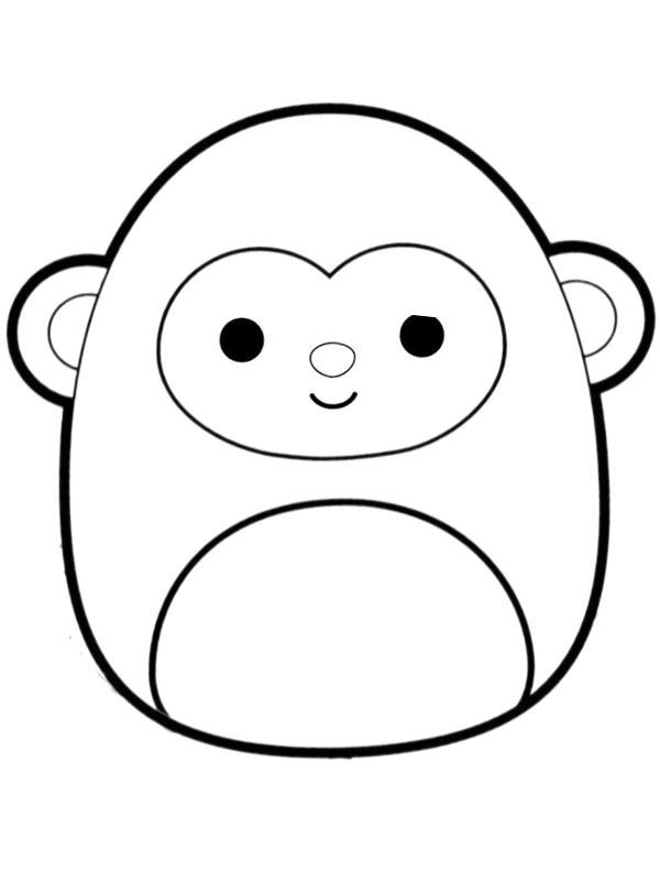 Dibujo de Mono Elton Squishmallows para Colorear Dibujo de Mono Elton Squishmallows para Colorear
