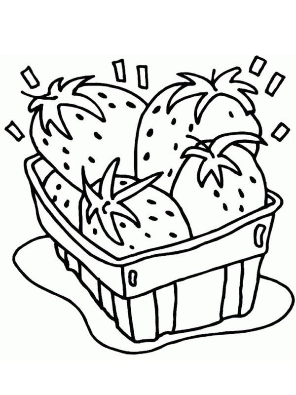 Dibujo de contenedor de fresas para Colorear Dibujo de contenedor de fresas para Colorear