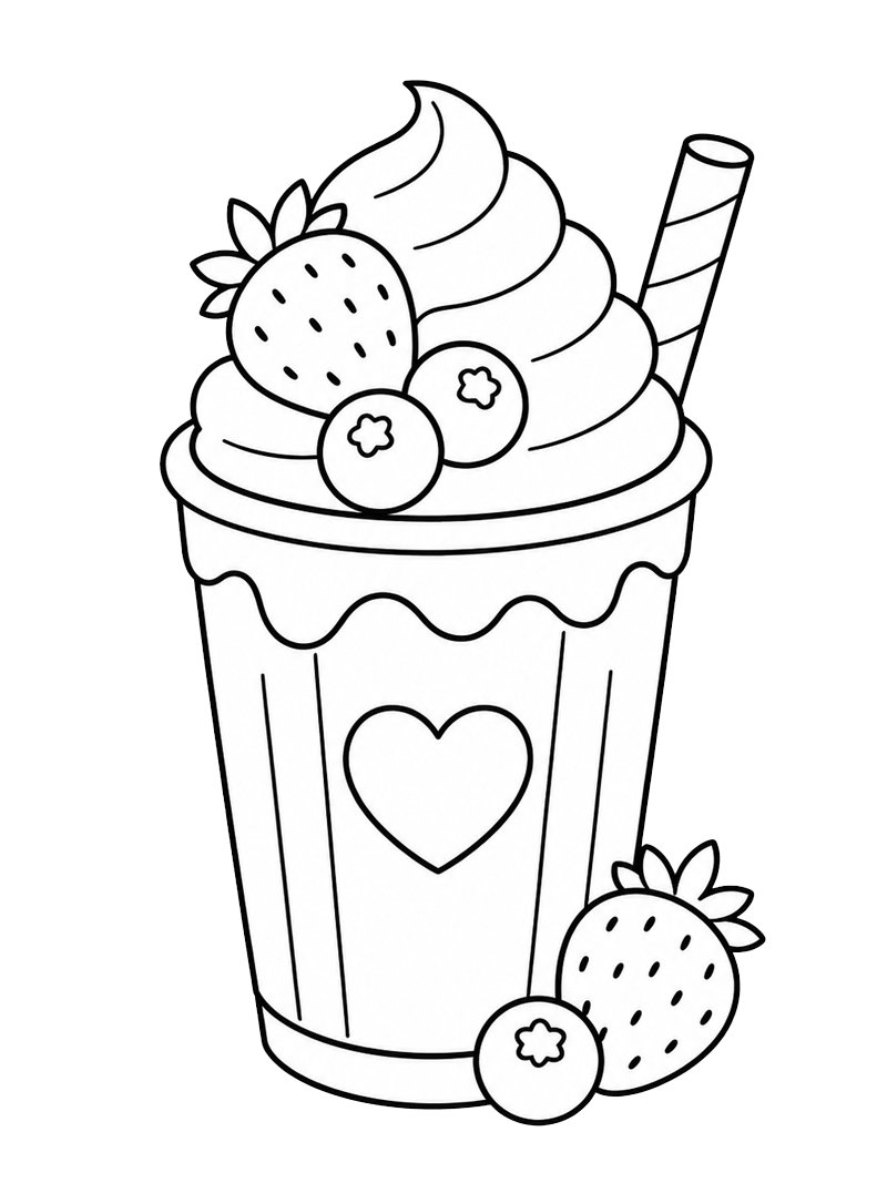 Dibujo de Batido de fresa para Colorear