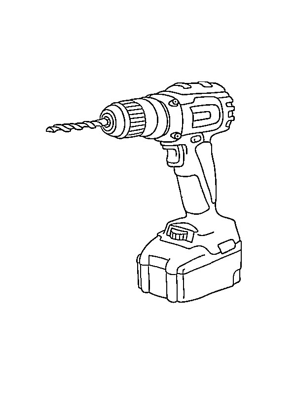 Dibujo de Taladro inalámbrico para Colorear Dibujo de Taladro inalámbrico para Colorear