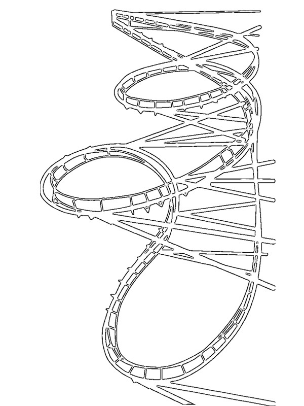 Dibujo de Montaña rusa para Colorear Dibujo de Montaña rusa para Colorear