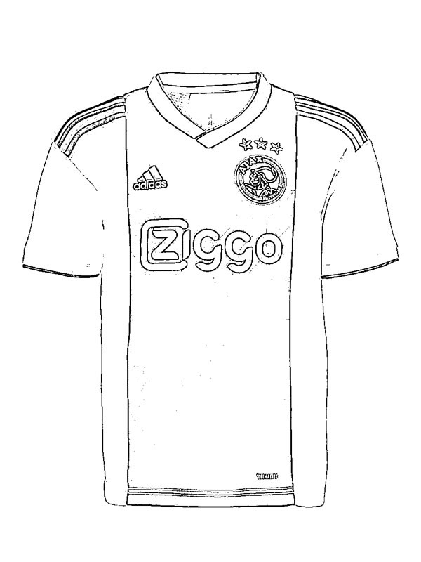 Dibujo de Camiseta de fútbol del Ajax para Colorear