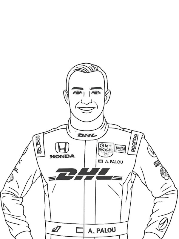 Dibujo de Álex Palou para Colorear Dibujo de Álex Palou para Colorear