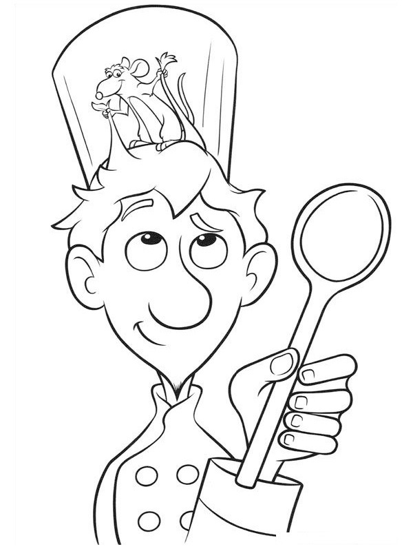 Dibujo de Alfredo Linguini y Remy para Colorear Dibujo de Alfredo Linguini y Remy para Colorear