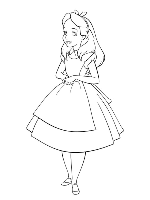 Dibujo de Alicia para Colorear Dibujo de Alicia para Colorear
