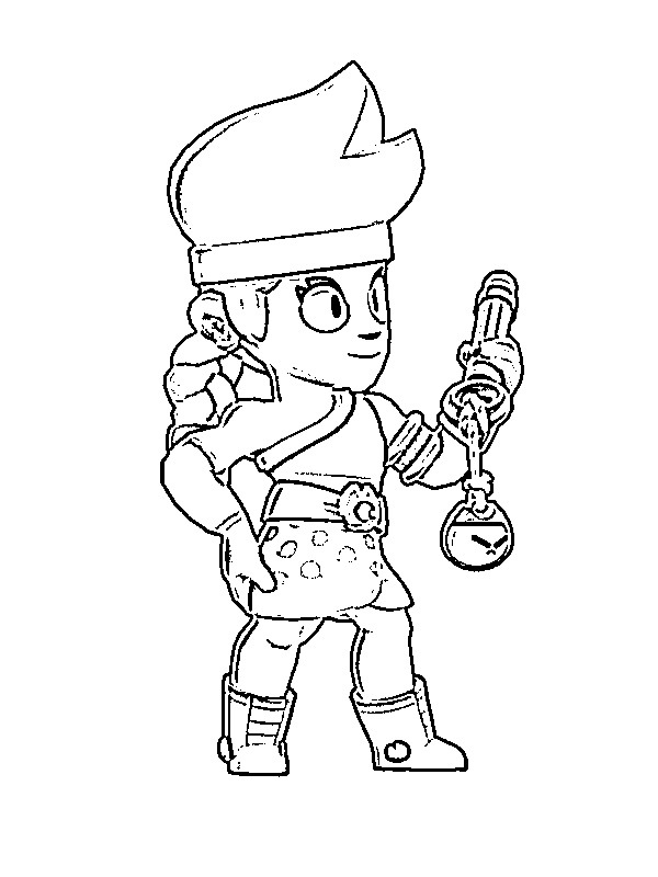 Dibujo de Amber Brawl Stars para Colorear Dibujo de Amber Brawl Stars para Colorear