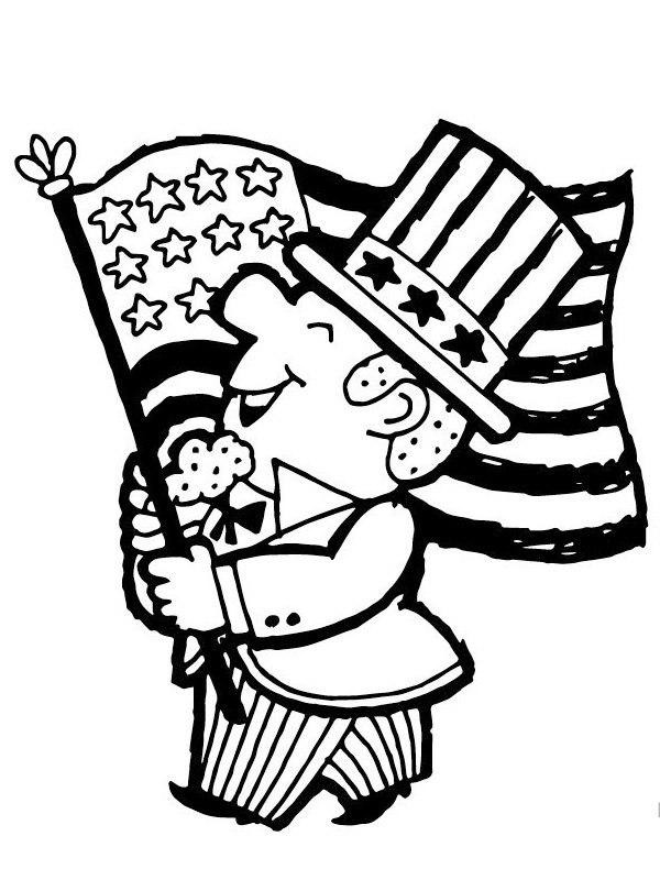 Dibujo de América día de la independencia 4 de julio para Colorear