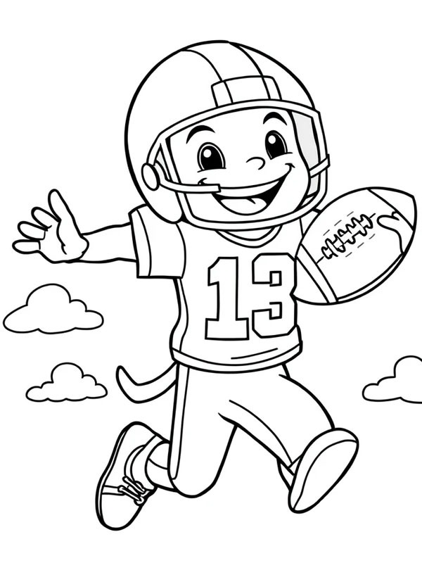 Dibujo de Jugador de fútbol americano para Colorear Dibujo de Jugador de fútbol americano para Colorear